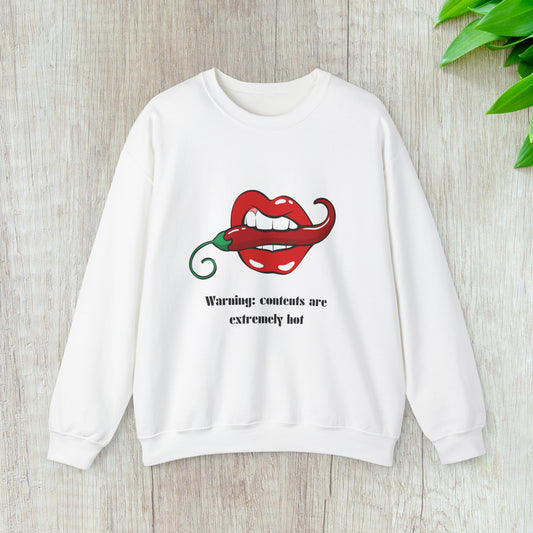 CONTENTS ARE EXTREMELY HOT - Women Crewneck Sweatshirt