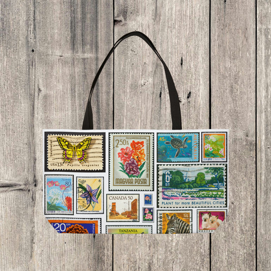 Stamp Collage- Traveller Tote Bag